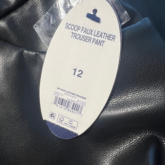 NWT Scoop faux leather black trousers - size 12 - Picture 4 of 6